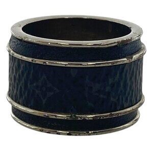 Louis Vuitton Bag Monogram Eclipse Ring Silver Metal